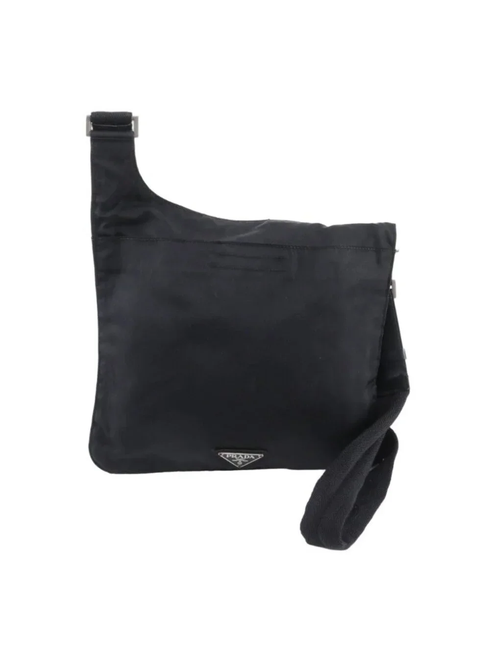 Prada Tessuto Nylon Triangle Logo Leather Shoulder Bag Crossbody Messenger